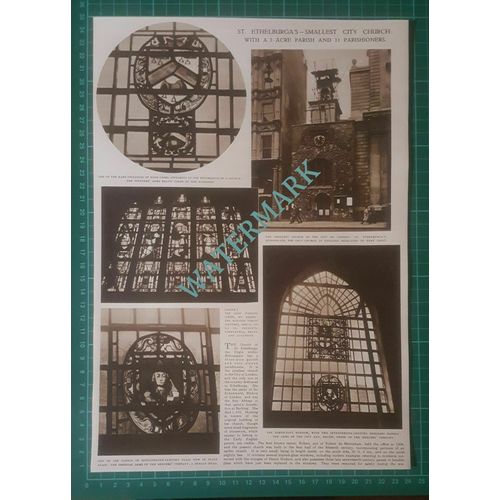 (X684) St Ethelburga The Virgin Church Bishopsgate London - 1951 Clip