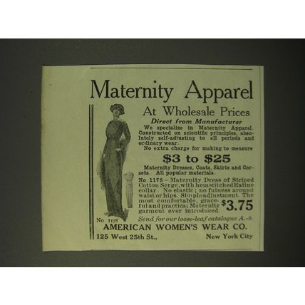 1913 American Women's Wear Ad - Maternity Apparel