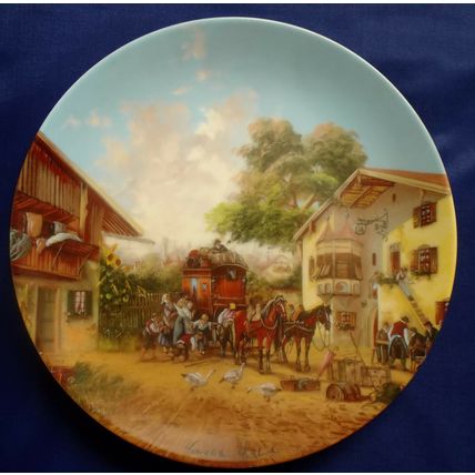 Seltmann Weiden Arrival of the Stagecoach 1986 Wall Plate By Christian Luckel