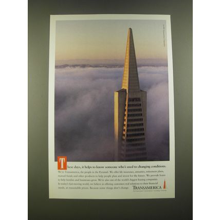 1995 Transamerica Insurance Ad - These days, it helps to know someone