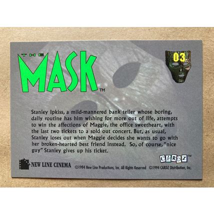 The Mask Base trading Card # 3 (A) 1994 Cardz Dark Horse