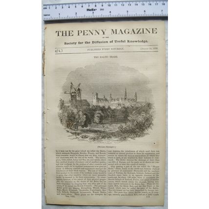 1839 The Penny Magazine No. 474 Plessis les Tours, cod Norway, Baltic trade, etc