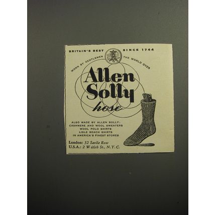 1951 Allen Solly Hose Ad - Britain's best since 1744