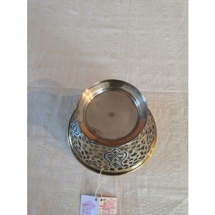 Antique, Soviet/Russian, Niello, Gold Plated 875 Solid Silver Kubachi Sweet Bowl
