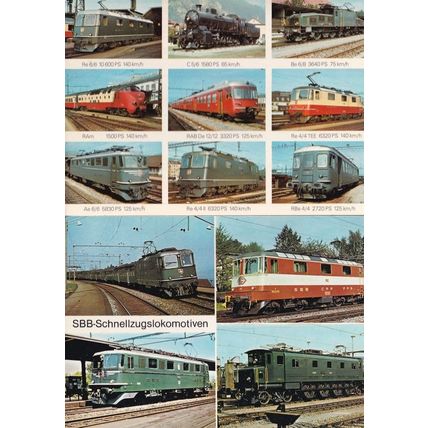 SBB Schnellzugslokomotiven 2x Swiss Train Postcard s