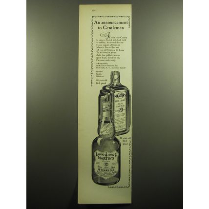 1957 Martin's Scotch Ad - An announcement to Gentlemen