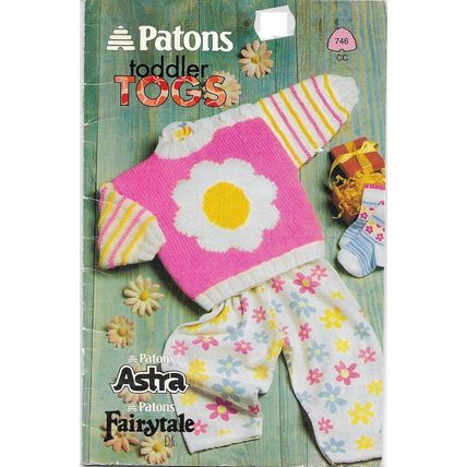 Patons Knitting Book 746 Toddler Togs Sweater Jacket Sz 6 12 18 24 M ©1997