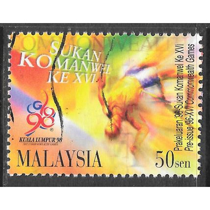 MALAYSIA 1996 SPORTS HIGH JUMP 16th COMMONWEALTH GAMES 50s USED KUALA LUMPUR