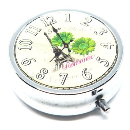 Eiffel Tower Clock Face Pill Box 1.5 CM Carte Postal - Christmas Gift Storage