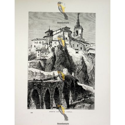 Puente San Pablo, Cuenca, Spain, Book Illustration (Print), c1875