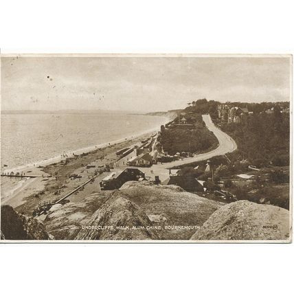 PC17302 Undercliffe Walk. Alum Chine. Bournemouth. Valentines series. 1923
