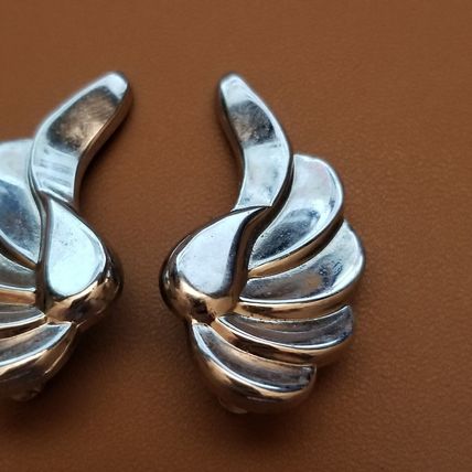 Vintage Silver Tone Wing Earrings