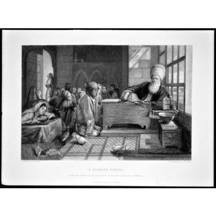A TURKISH SCHOOL 1878 John Frederick Lewis VICTORIAN ENGRAVING