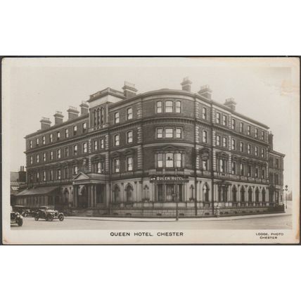 Queen Hotel, Chester, Cheshire, c.1930s - Lodge RP Postcard