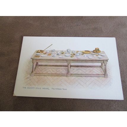 Raphael Tuck Postcard - Queen's Dolls House, The Kitchen Table - Royalty