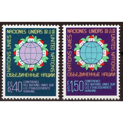 United Nations Geneva 59-60 MNH Habitat Glove Houses ZAYIX 1024S0439M