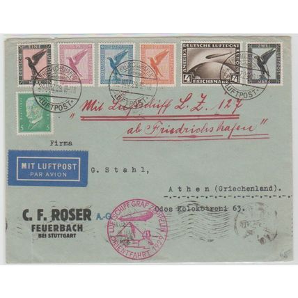 Mi: Zeppelin letter to Greece Orient trip.
