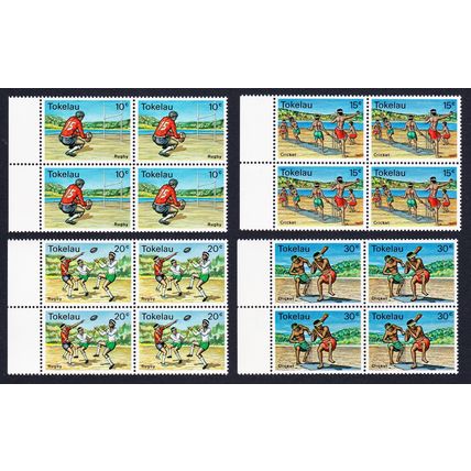 Tokelau Local Sports 4v Blocks of 4 Margins 1979 MNH SG#69-72 Sc#69-72
