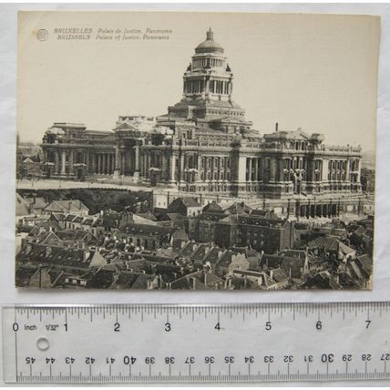 vintage large postcard Brussels, Palace of Justice, Panorama