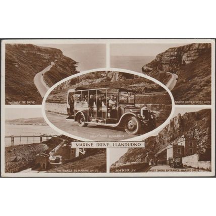 Marine Drive, Llandudno, Caernarvonshire, 1930 - Valentine's RP Postcard
