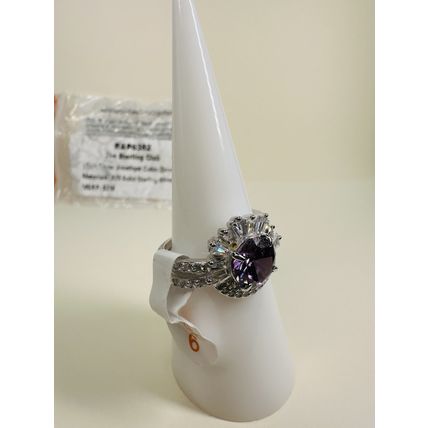 NIB Bomb Party Sz6 RBP6382 Sterling Club LC Amethyst CZ 925 Solid Sterl Silver