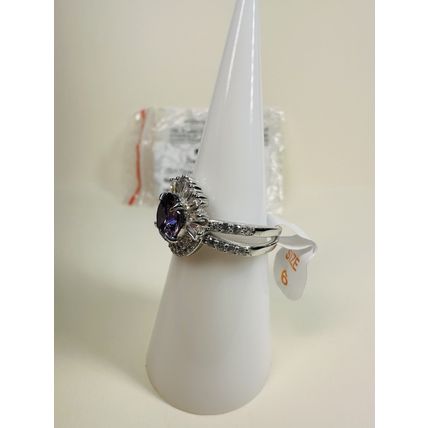 NIB Bomb Party Sz6 RBP6382 Sterling Club LC Amethyst CZ 925 Solid Sterl Silver