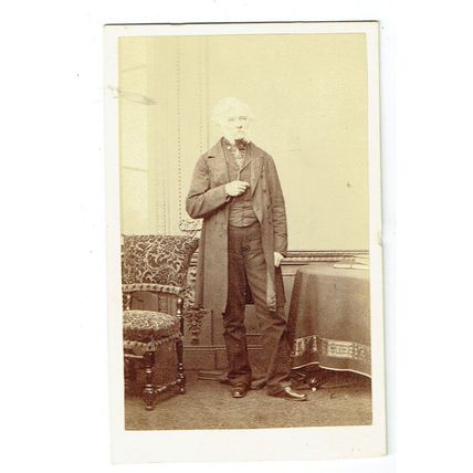 Victorian cdv photo elderly man standing Leamington photographer