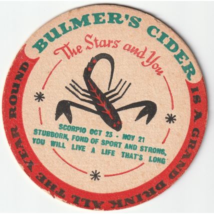 BEER MAT - BULMERS CIDER - THE STARS AND YOU - (Cat 0026) - (1958)