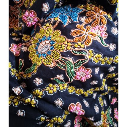 Vintage Beaded Boho Hippy Long Cotton Festival Skirt 14 UK