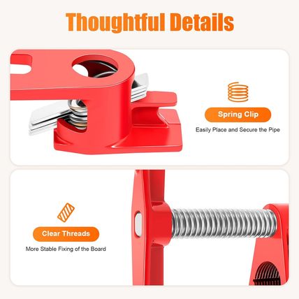 3/4" Wood Gluing Pipe Clamp Set 4 Pack, Heavy Duty Cast Iron Quick Release Bar C