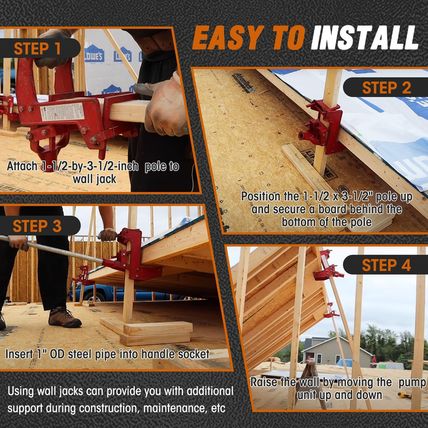 Heavy-Duty Malleable Casting Iron Wall Jack for Lifting Wall Beams Decks and Mor