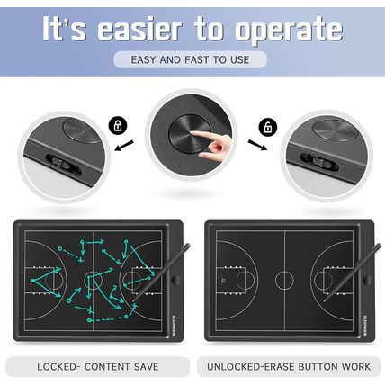 Electronic Basketball Coach Board - Premium Tactical Marker Board with Large LCD