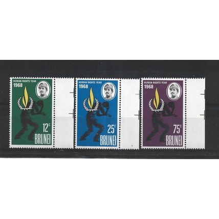 Brunei.Human Rights Year set of 3.Mounted Mint.Aug25e