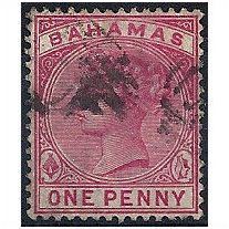 Bahamas 1884 SG49 1d Br Carmine (Aniline) Fine.Used