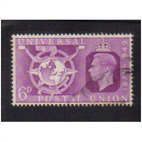 1949 GB U.P.U 6D PURPLE F/U SG501