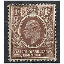 East Africa & Ugandan Protectorate 1907 SG34 1c Brown Mounted Mint . .