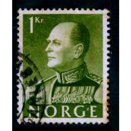 NORWAY 1958 SG 485 1K GREEN KING OLAV V FINE USED#3