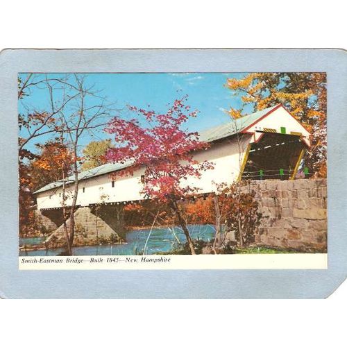 NH Redstone Covered Bridge Postcard Smith-Eastman Bridge Over Saco River W~433