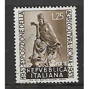ITALY 1953 INTERNATIONAL AGRICULTURAL 25L BROWN SG 849 FINE USED#