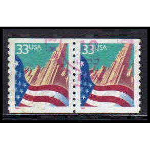 Used 3280 33c U.S. Flag Over City Very Fine CNP Left 1111 PA2078