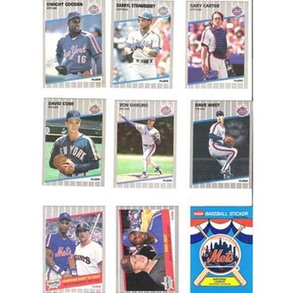 1989 Fleer baseball New York Mets team set 28 cards & Team sticker- 2 Strawberry