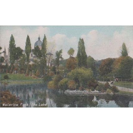 Waterlow Park Lake Antique Postcard