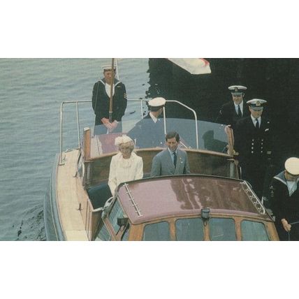 Princess Charles Princess Diana Royal Boat Canadian Tour Postcard