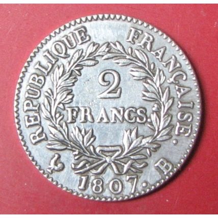 1807 2Fr France. Challenge Coin, Souvenir. Replica. 96.