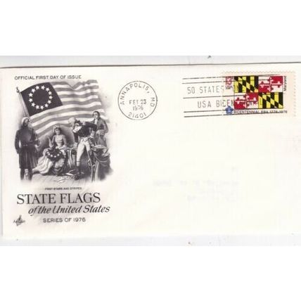 Maryland United States 1976 State Flags FDC Annapolis cancel Unaddressed VGC