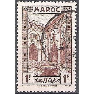 Maroc 1933 Michel 108 O Cote (2005) 0.60 € Fès La médersa Attarine Cachet rond