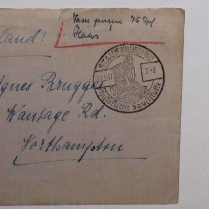 1947 Germany Cover from Staufen Breisgau to England with Handstamp Postmark