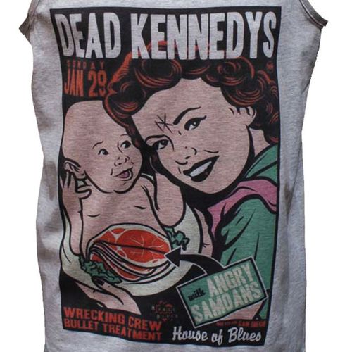 Dead Kennedys T shirt Vest Large Grey Unisex Punk ROCK Grunge Festival Top L