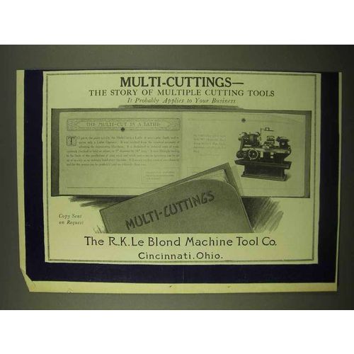 1922 R.K. Le Blond Machine Tool Multi-Cut Lathe Ad