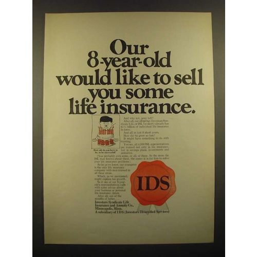 1967 IDS Investors Syndicate Life Insurance Ad - Our 8-Year-Old